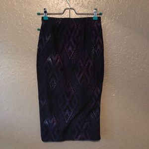 Blue and Purple Design Pencil Skirt